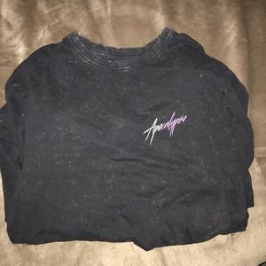 Black acid wash long sleeve